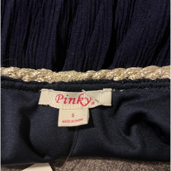 Pinky Halter Tank Navy Base with Gold Rope Straps & Chevron of Red Teal Purple - Picture 2 of 12